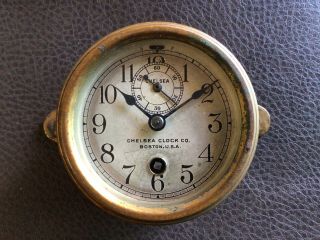 Vintage Antique Brass Chelsea Clock Co.  Company Boston Usa Ship Navy