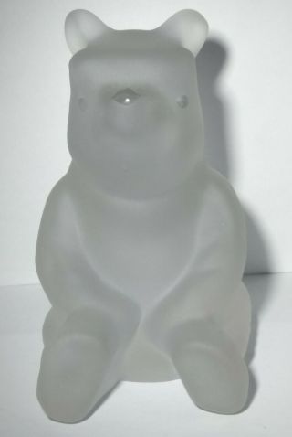Authentic Disney Frosted Glass Winnie The Pooh 4 1/2 " Figurine By Charpente