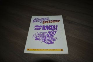 Vintage Alcyon Speedway Stock Car Races Program 5 Pitman Nj