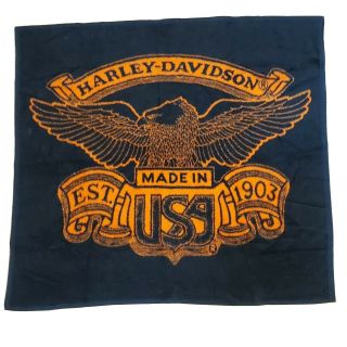 Harley - Davidson Fleece Throw Blanket Biederlack Made In Usa 53.  5 X 49