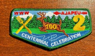 Boy Scouts Ajapeu Oa Lodge 2 Centennial Celebration Flap Patch Bucks County