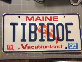 Maine Lobster Vacationland 1999 Tibidoe Vanity License Plate Me Take A Look