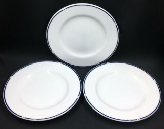 2 Vintage American Airlines Bread Plates 5.  5 " White & Blue Trim Swid Powell