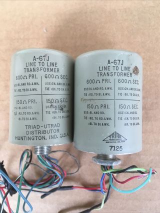 Matching Pair Triad A - 67j Audio Line To Line Vintage Transformers