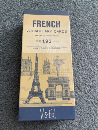Vintage Vis - Ed French Vocabulary Cards Language Flashcards Homeschool