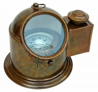 Compass Gimbals Maritime Ship Lantern Gimbals Nautical Brass Oil Lamp Binnacle