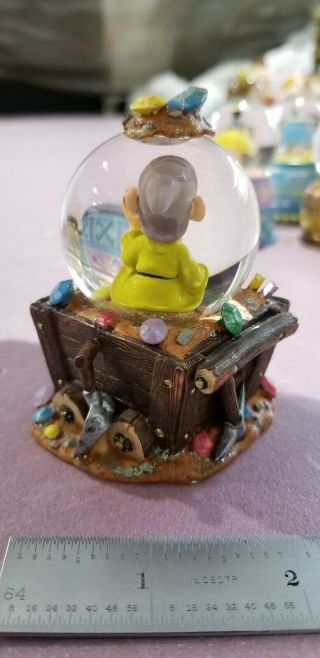 Disney Store Snow White Seven Dwarfs Dopey Gem Mining Cart Mini Snow Globe 3