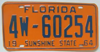 1964 Florida Car License Plate