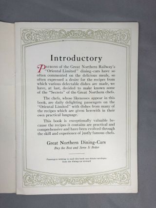 1920s GREAT NORTHERN RAILWAY Railroad SECRETS Recipes DINING CAR COOK BOOK 3