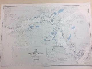 Nautical Chart Of The Okisollo Channel,  British Columbia,  Canada