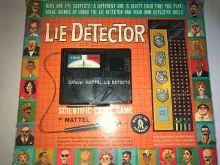 Lie Detector Game By Mattel Inc.  1960 Vintage Complete Game