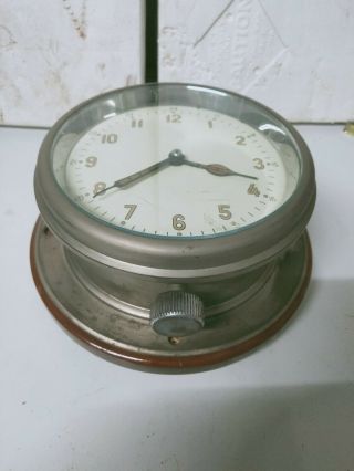 Deceased Estate Large Vintage Marine Clock In Great