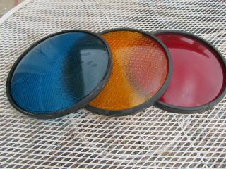 Traffic Light Lens 12 " Kopp Glass,  Set Of Red,  Yellow,  Green,  $45 Shiping