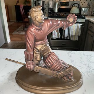 Vtg Austin Danel Sculpture Statue Goalie Nhl Hockey Stick Puck Skates Pads Rare