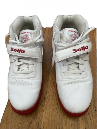 Vintage White British Flag Reebok Solja High Tops Basketball Shoes Size 13