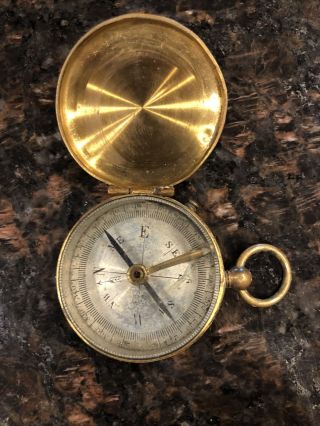 Vintage Antique Brass French Pocket Compass That Was My Grandfather’s - 1900’s