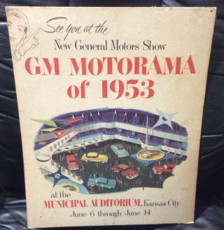Vintage (1953) General Motors Motorama Easel Back Cardboard Advertising (rare)
