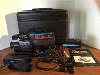 Vintage 1988,  Panasonic Omnimovie Pv - 420 Vhs Video Camera With Hard Case