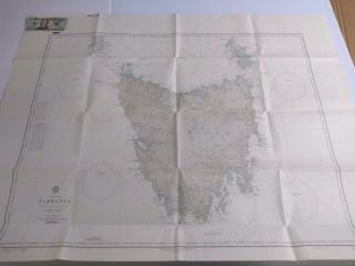Antique Vintage Navy Nautical Chart Aeronautical Map Tasmania Australia