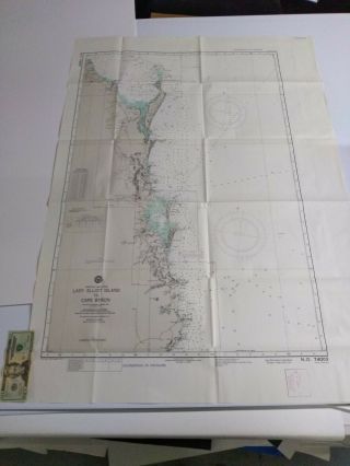 Antique Vintage Navy Nautical Chart Aeronautical Map Australia Lady Elliott Isl
