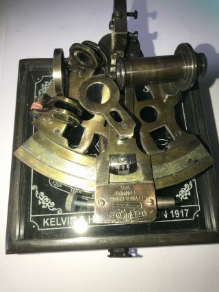 Solid Brass Nautical Sextant With Wood Box