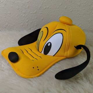 DISNEY Parks Pluto Hat With Ears Cap Adult Size Cosplay Plush Dog Face Yellow 2