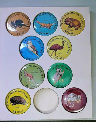 Bsa 1987 - 88 16th World Jamboree Australia Set Of Souvenir Sub Camp Badges Pins