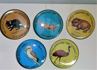 BSA 1987 - 88 16th World Jamboree Australia Set of Souvenir Sub Camp Badges Pins 3