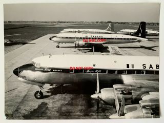 Sabena Belgian Airlines Large Vintage Photo Douglas Dc - 7c,  Dc - 6,  1960s