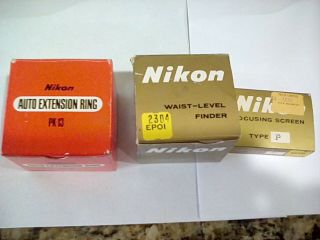 Vintage Nikon Waist - Level Finder,  Focusing Screen,  Auto Extension Ring