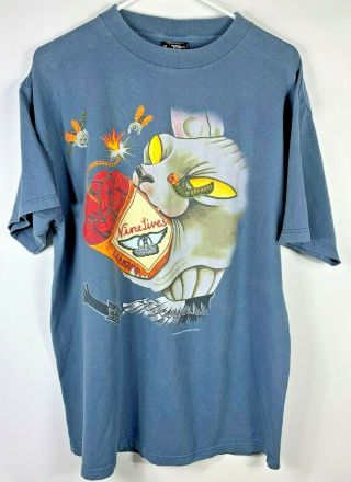 Vintage 1997 Aerosmith Nine Lives World Tour Concert T Shirt Size Xl
