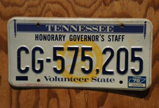 1978 Tennessee HONORARY GOVERNOR ' S STAFF License Plate 3