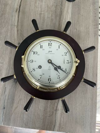 Schatz Captains Wheel Clock With Key.
