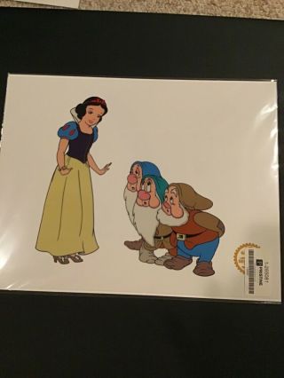 Walt Disney Limited Edition Serigraph Cel Snow White 3 Dwarfs Matted