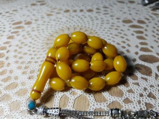 Amber Rosary Islamic Prayer 33 Beads Misbaha Tasbih 30gr Fine Vintage Fine Good