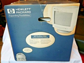 Vintage Gaming Hp Pavilion M50 D5258a Vga Crt Monitor In Packing / Box