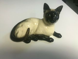 Vintage 7 1/8 " Beswick England Porcelain 1559 Siamese Cat Figurine
