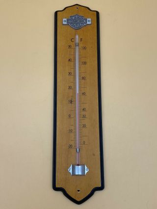 Vintage Harley Davidson Wood Wall Mounted Thermometer By Hallmark