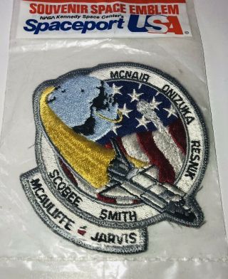 Vitg Nasa Challenger Mission Patch Spaceport Mccaulifte Smith Onizuka Resnik Nos