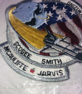 Vitg NASA Challenger Mission Patch Spaceport McCaulifte Smith Onizuka Resnik NOS 3