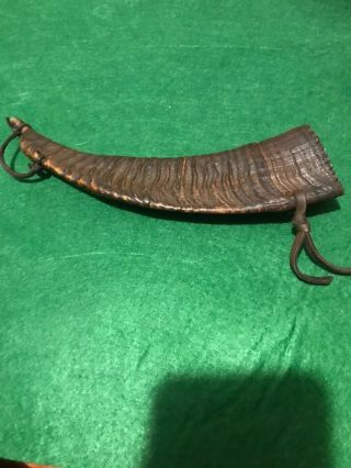 Flintlock Priming Powder Horn Custom Hand Crafted Goat Horn