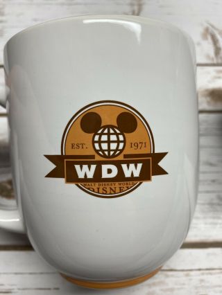 Disney Parks Set Of 2 Wdw Walt Disney World Coffee Mug Oversize Large Orange