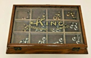 Antique Advertising Counter Top General Store King Collar Stud Display Case