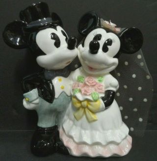 Classic Disney Mickey & Minnie Mouse Bride Groom Wedding Figurine Cake Topper