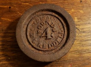 Antique Cast Iron E L Reddell Late J S Sivendelldell Store Scale Weight 4 Lbs