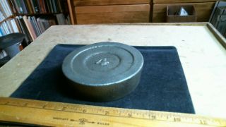 " 4 " Four Pound Cast Iron Scale Weight Antique Vintage Old