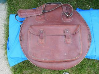 Vintage Reunion Blues Leather Cymbal Bag Carrying Case San Francisco