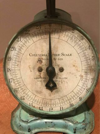 Vintage Antique Columbia Family Kitchen Scale 24 Pounds By Ounces 2