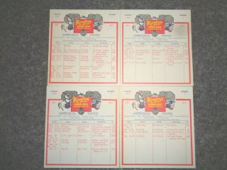 1977 Ringling Bros & Barnum & Bailey Circus Tour Route Cards 1 - 4 Red Unit