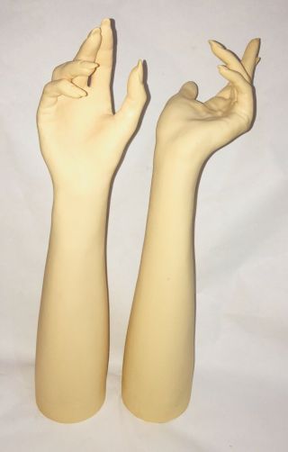 Pair Vintage Polymer Jewelry Display Hands